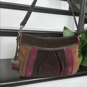 Tignanello genuine, suede, leather shoulder handbag purse perfect for the season